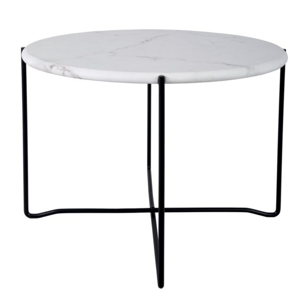 Azzate Round Coffee Table White Marble Effect