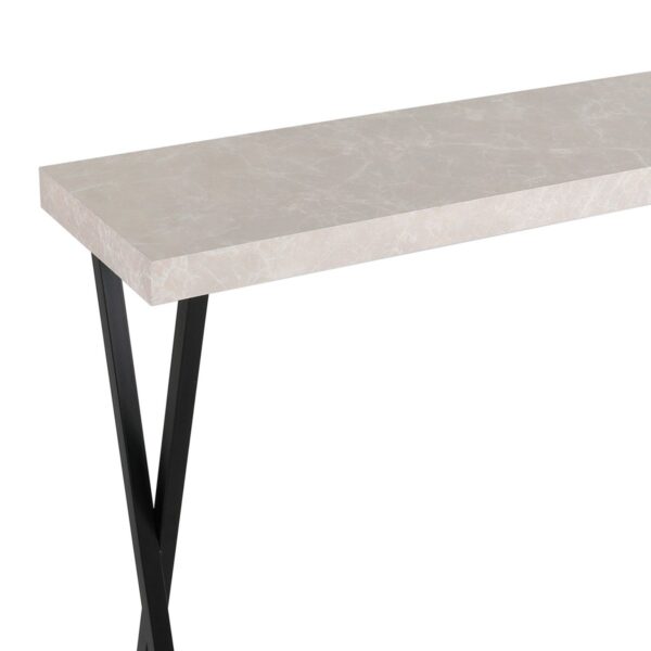 Data Console Table Light Grey Marble Effect - Image 2