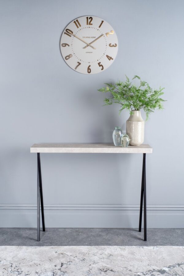 Data Console Table Light Grey Marble Effect - Image 4
