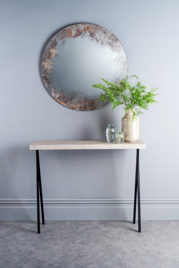 Data Console Table Light Grey Marble Effect - Image 5