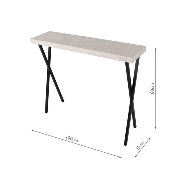 Data Console Table Light Grey Marble Effect - Image 6