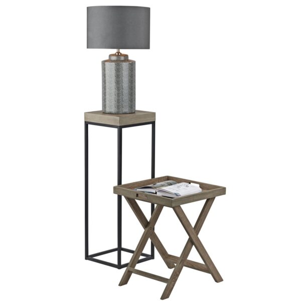 Fabio Nest of 2 Plant Stand Oak Style Effect - Image 4