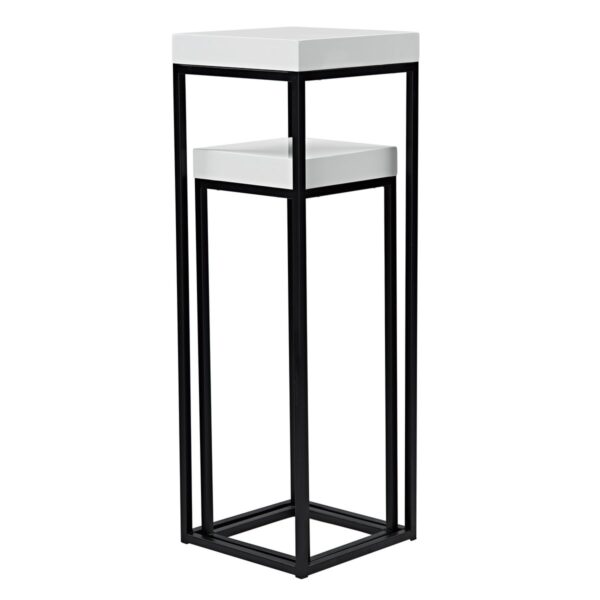 Fabio Nest of 2 Plant Stands White Gloss Top - Image 2
