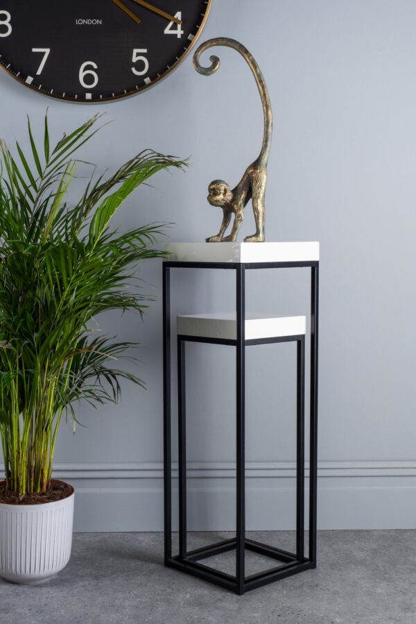 Fabio Nest of 2 Plant Stands White Gloss Top - Image 8