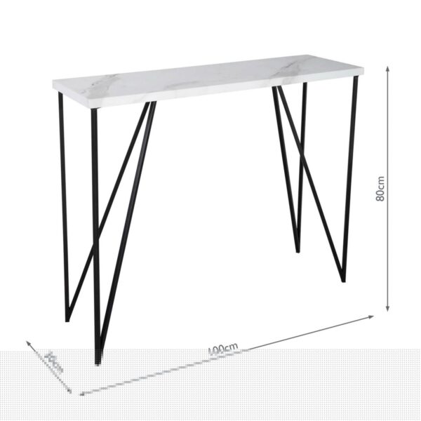 Fotini Console Table White Marble Effect - Image 8