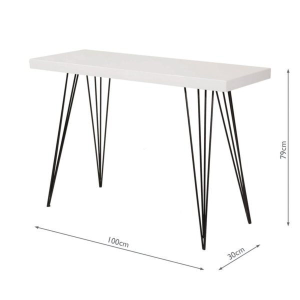 Leland Console Table Gloss White Top - Image 3