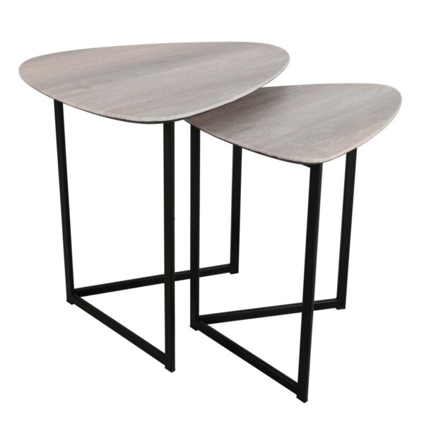 Mibello Nested Side Tables Light Oak Effect