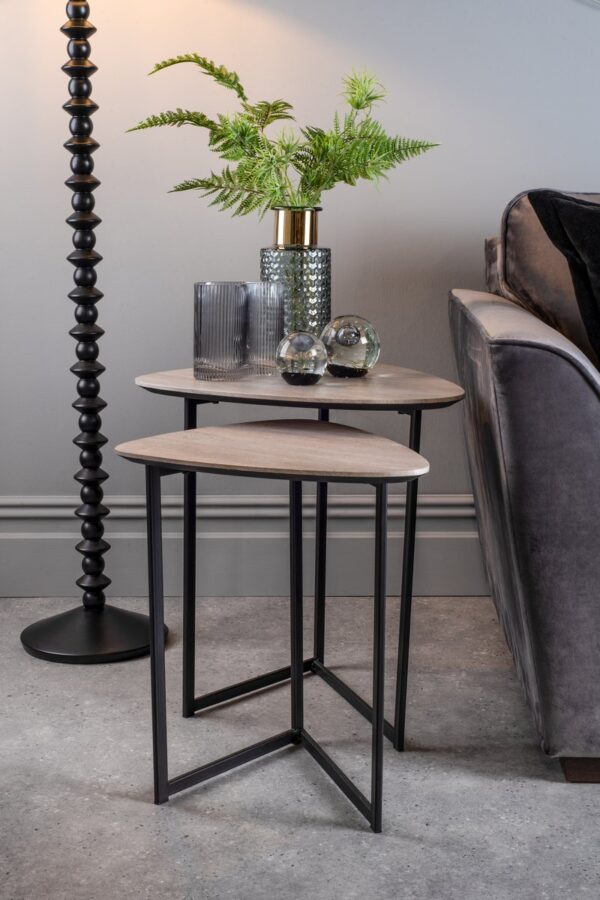 Mibello Nested Side Tables Light Oak Effect - Image 6