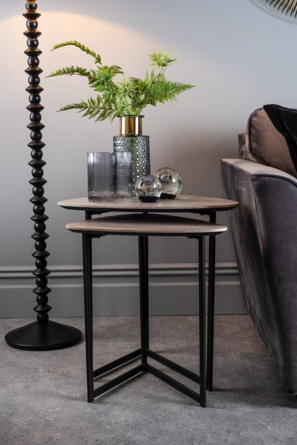 Mibello Nested Side Tables Light Oak Effect - Image 7