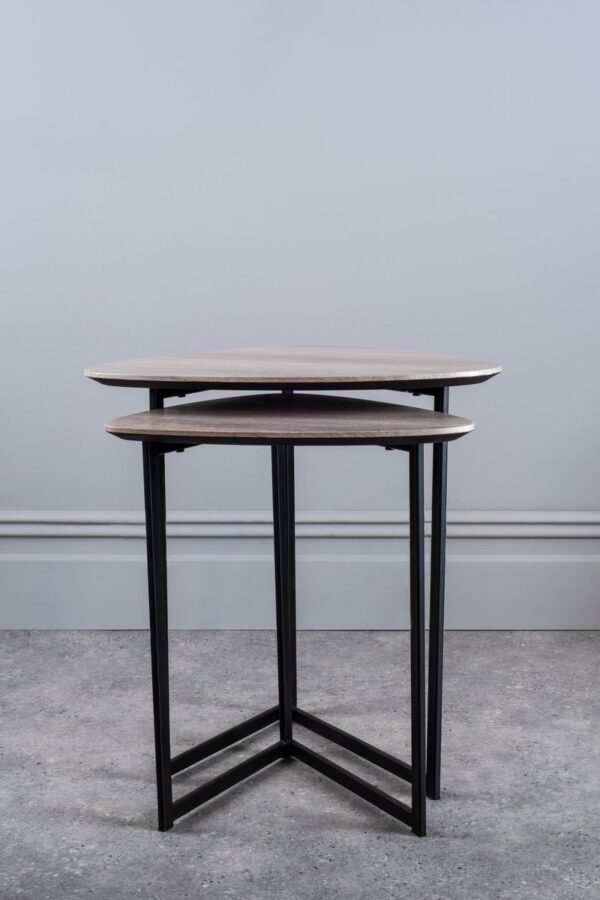 Mibello Nested Side Tables Light Oak Effect - Image 8