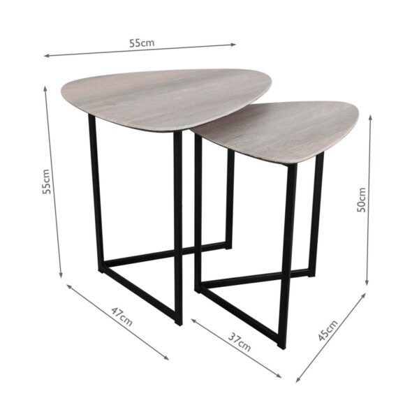 Mibello Nested Side Tables Light Oak Effect - Image 10