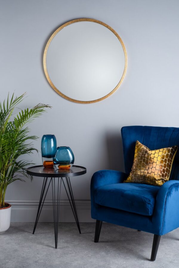 Rauma Round Side Table Dark Grey Stone Effect - Image 3