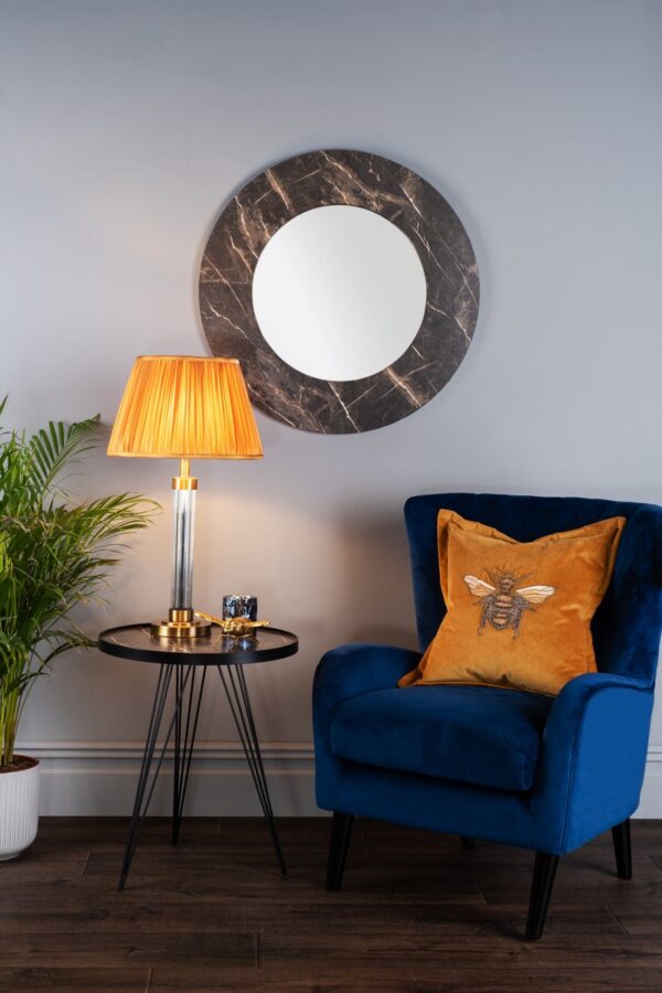 Rauma Round Side Table Dark Grey Stone Effect - Image 5