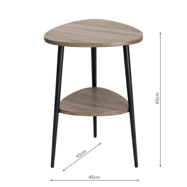 Vigo Side Table With Shelf Oak Style Effect - Image 4