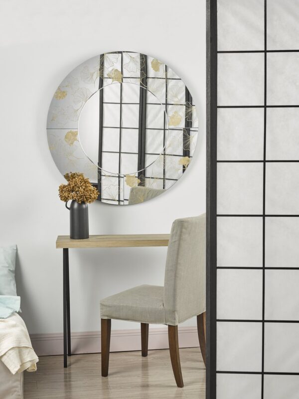 Asolo Mirror With Gold Print Detail 100cm - Image 6