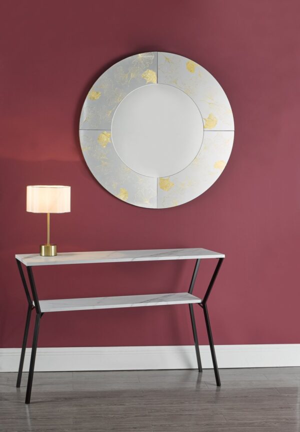 Asolo Mirror With Gold Print Detail 100cm - Image 9