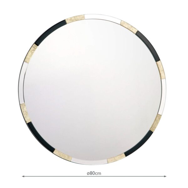 Gadany Round Gold Leaf And Black Glass Mirror 80cm - Image 6