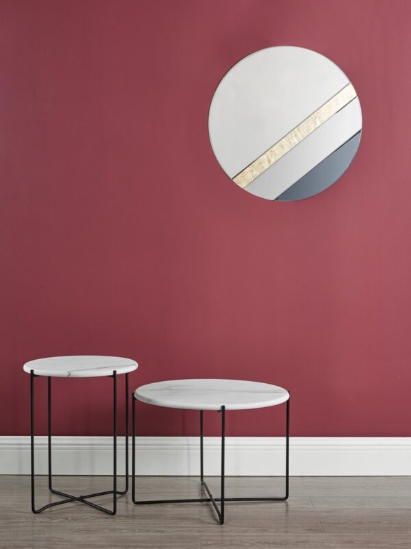 Jelena Round Mirror Smoked And Gold Leaf 60cm - Image 5
