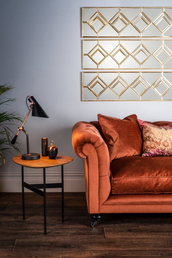 Kipton Rectangle Decorative Mirror with Gold Foil Detail 98 x 30cm - Image 6