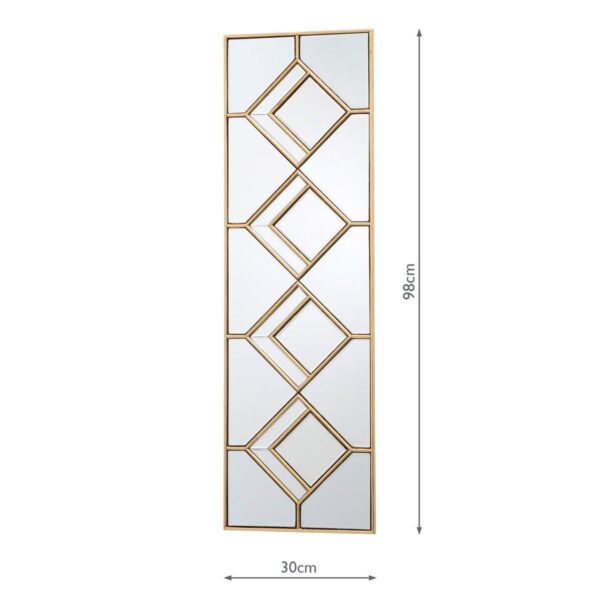 Kipton Rectangle Decorative Mirror with Gold Foil Detail 98 x 30cm - Image 7