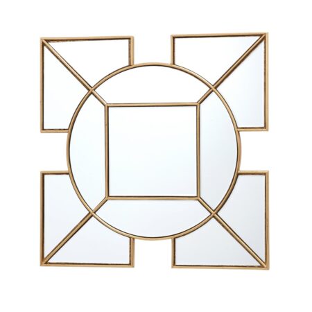 Lyshia Square Mirror With Gold Foil Detail 60cm
