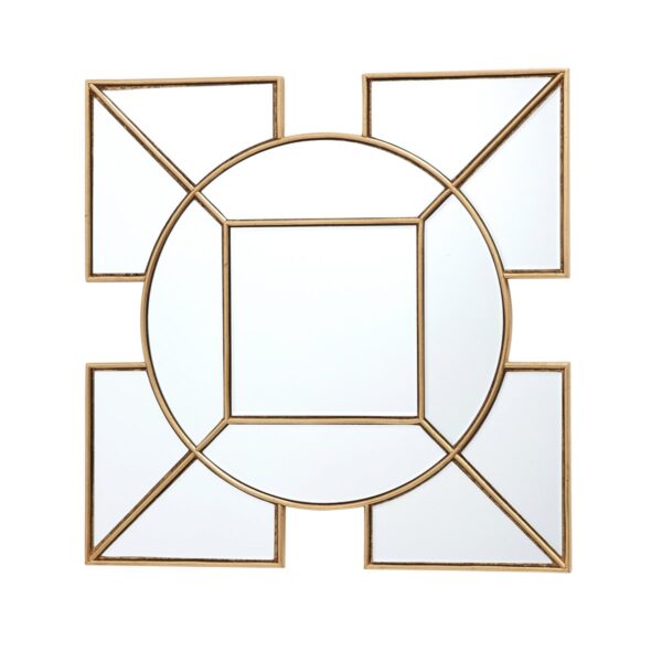 Lyshia Square Mirror With Gold Foil Detail 60cm