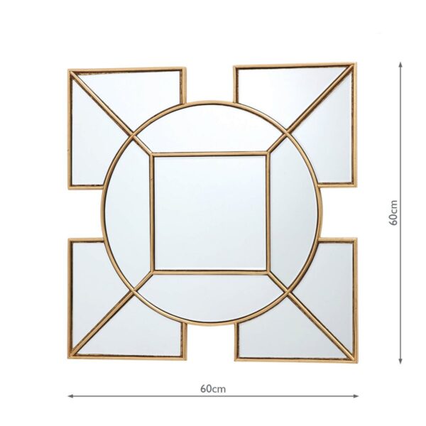Lyshia Square Mirror With Gold Foil Detail 60cm - Image 6