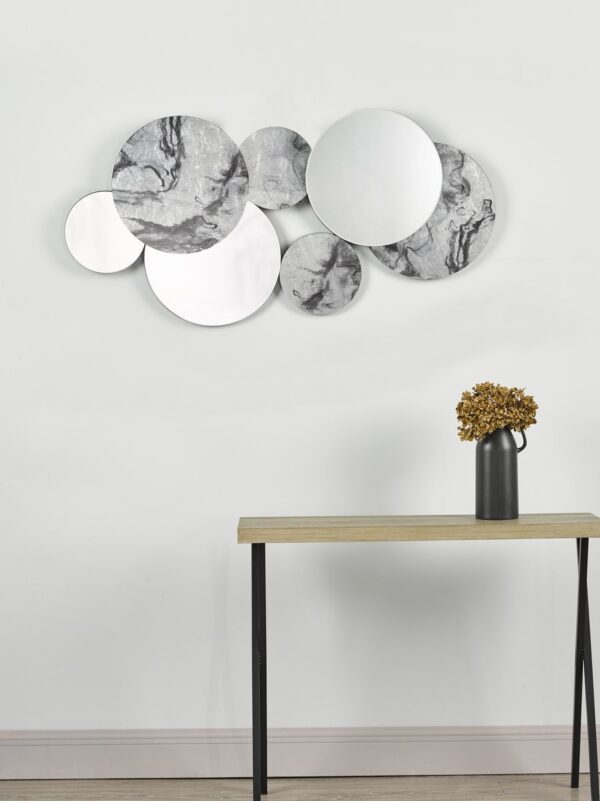 Meco Rectangle Mirror Black Marble Effect 120 x 70cm - Image 5