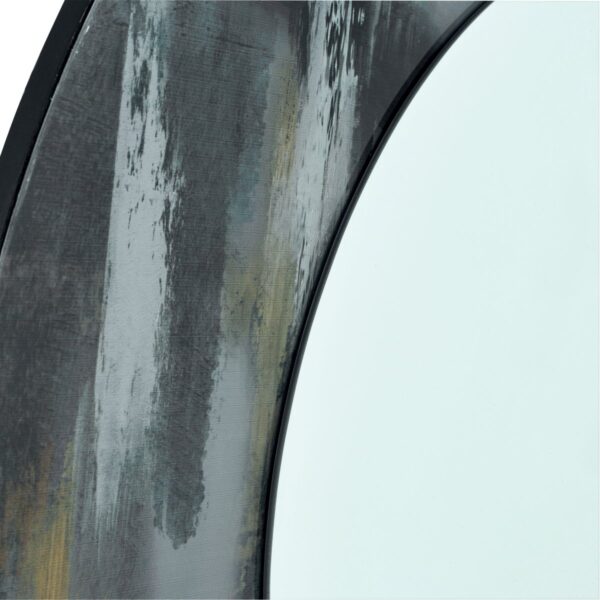 Mehera Round Mirror Grey Marble Print 80cm - Image 3