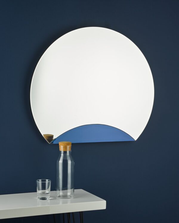 Rise Mirror With Blue Panel Detail 60 x 70cm - Image 8