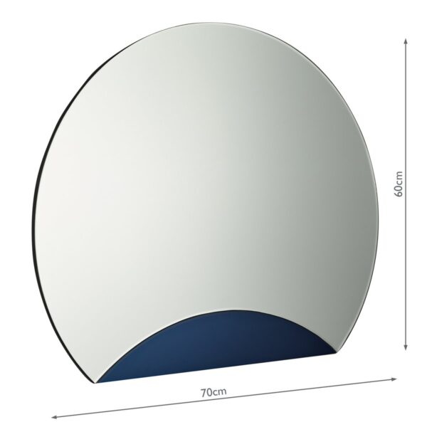 Rise Mirror With Blue Panel Detail 60 x 70cm - Image 9