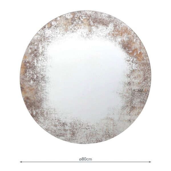 Vixen Round Mirror With Foxed Detail 80cm - Image 6