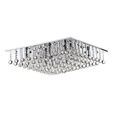 Abacus 8 Light Flush Polished Chrome Crystal