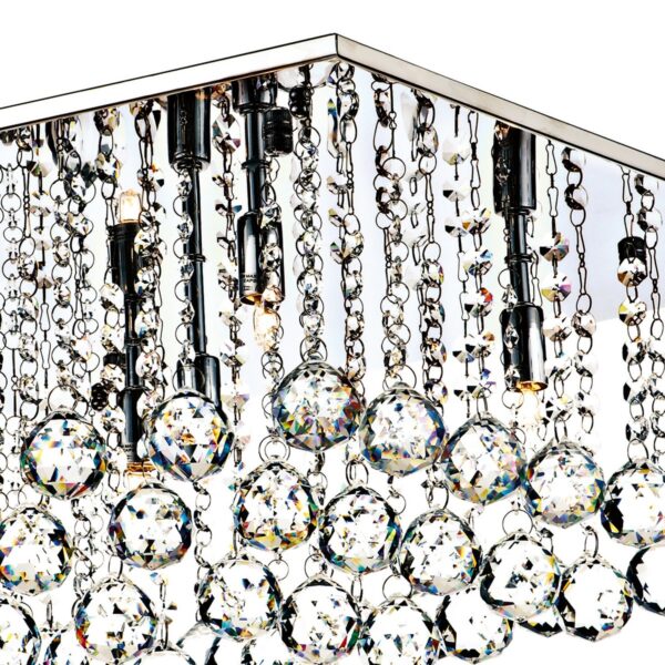 Abacus 5 Light Flush Polished Chrome Crystal - Image 3
