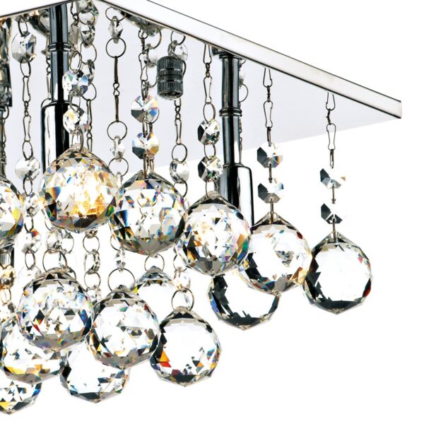 Abacus 4 Light Flush Polished Chrome Crystal - Image 4