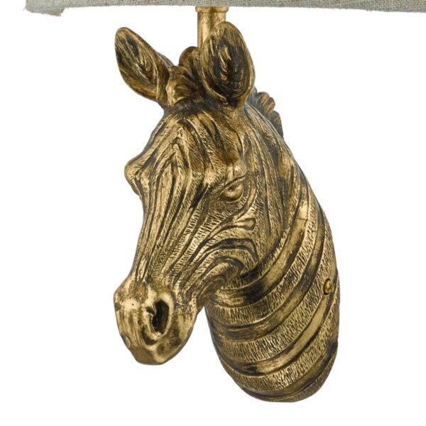 Abby Zebra Wall Light Gold with Natural Linen Shade - Image 3