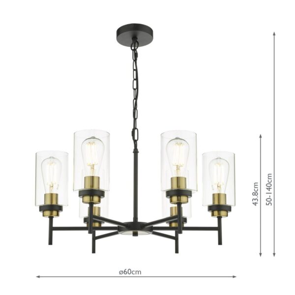 Abel 6 Light Pendant Satin Black Glass - Image 7