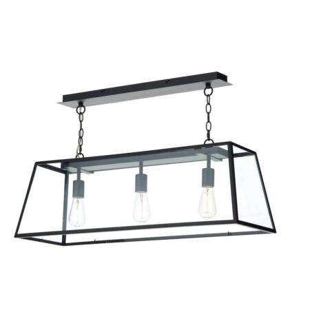 Academy 3 Light Pendant Black