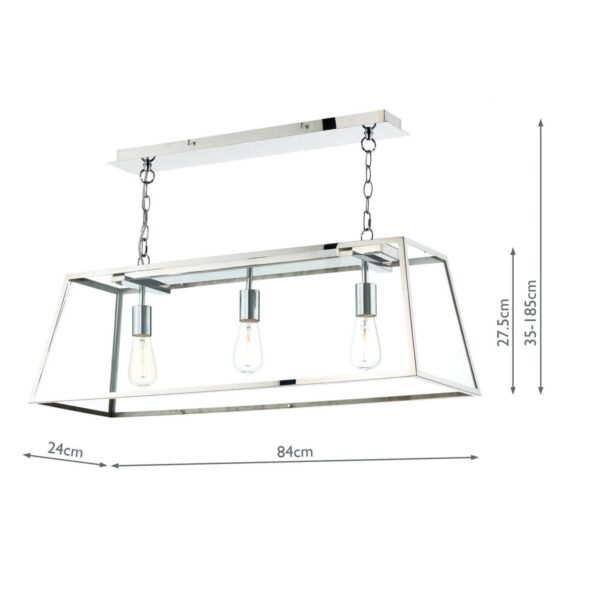Academy 3 Light Pendant Stainless Steel - Image 7