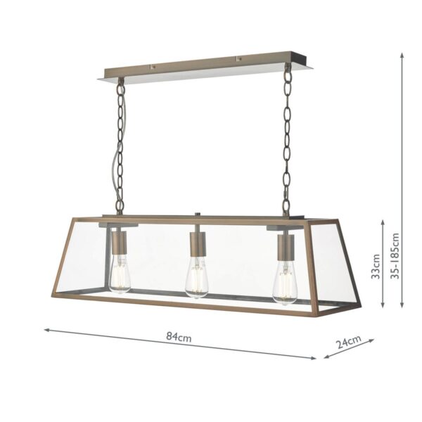 Academy 3 Light Bar Pendant Antique Copper - Image 6