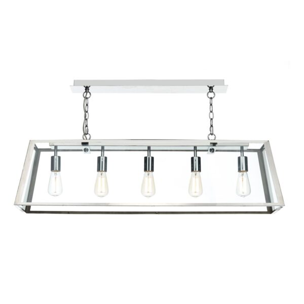 Academy 5 Light Pendant Stainless Steel - Image 2