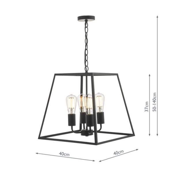 Academy 4 Light Lantern Black - Image 6