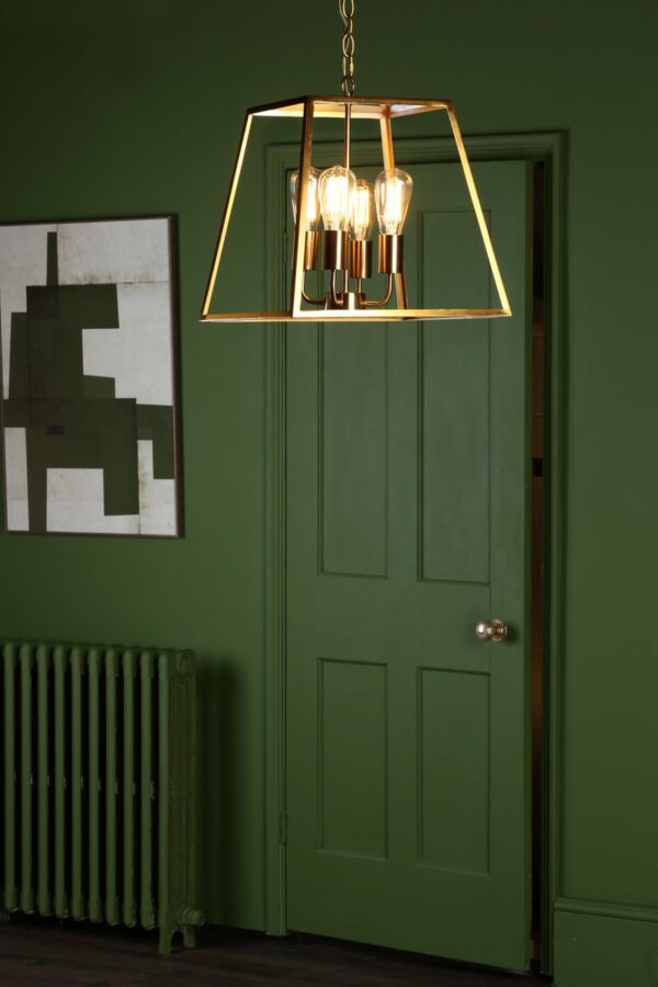 Academy 4 Light Lantern Natural Brass - Image 6