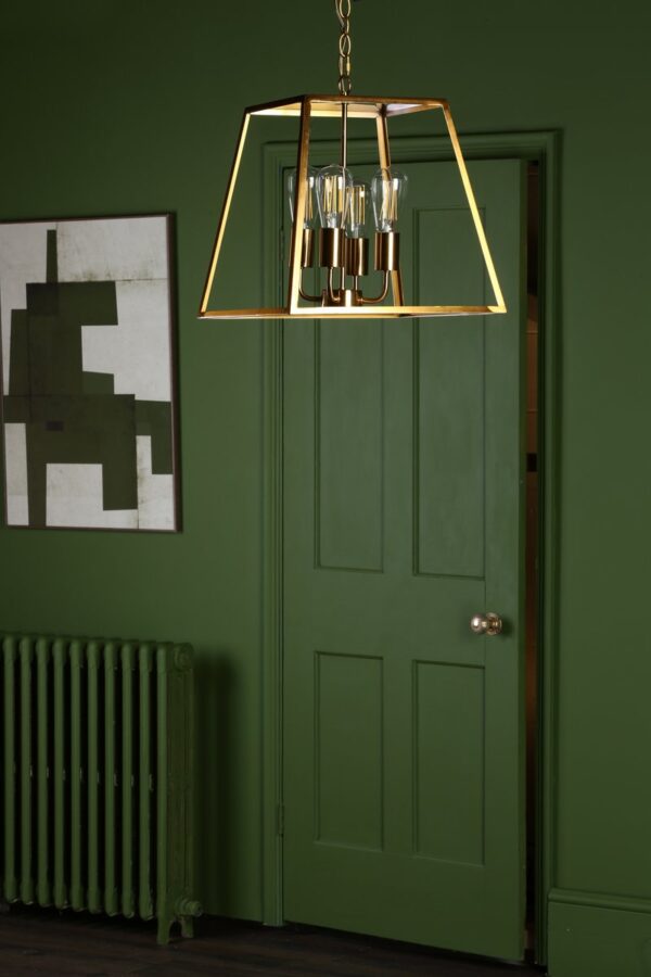 Academy 4 Light Lantern Natural Brass - Image 7