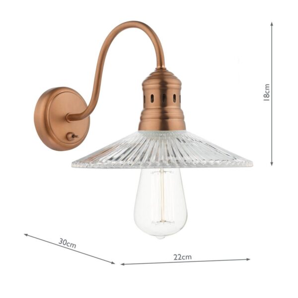 Adeline 1 Light Wall Light Brushed Copper - Image 5