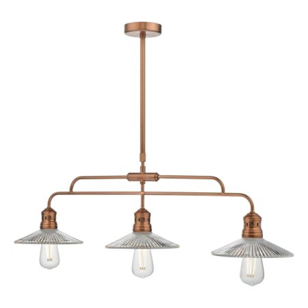 Adeline Bar Pendant Brushed Copper & Glass