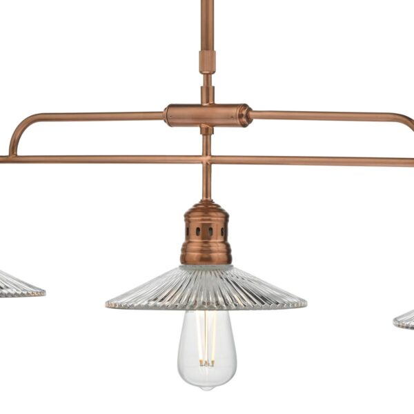 Adeline Bar Pendant Brushed Copper & Glass - Image 4