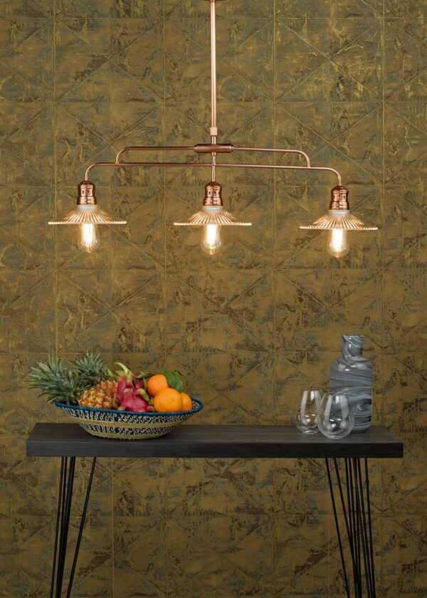 Adeline Bar Pendant Brushed Copper & Glass - Image 6