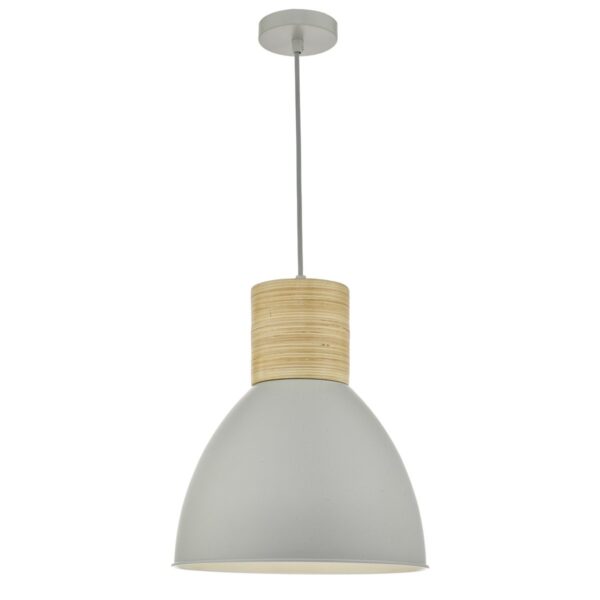 Adna Pendant Grey & Wood