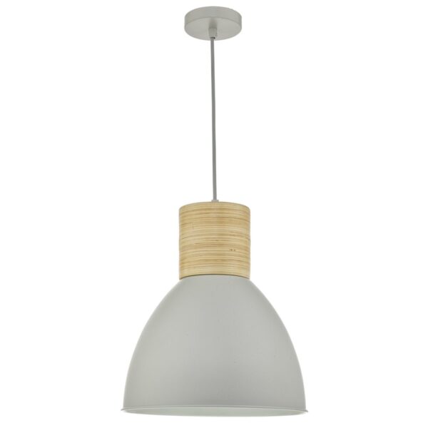Adna Pendant Grey & Wood - Image 2